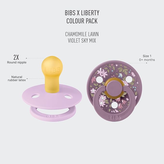 BIBS Colour Liberty Soother 2-Pack, BPA Free Dummy Pacifier, Round Nipple. - Image 2