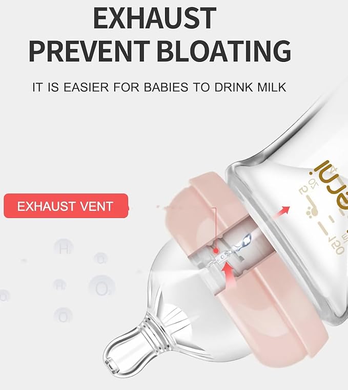 Glass Baby Bottles, Anti Colic Breastfeeding Bottle - Image 4