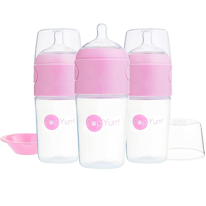 PopYum 9 oz Pink Anti-Colic Formula Making/Mixing/Dispenser Baby Bottles - Image 8