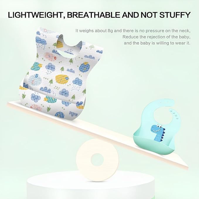 30/60pcs Baby Disposable Bibs-Individually Packaged, Leak Proof and Convenient - Image 3