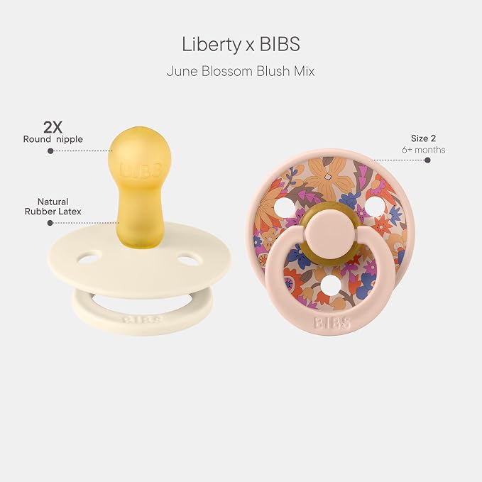 BIBS Colour Liberty Soother 2-Pack, BPA Free Dummy Pacifier, Round Nipple. - Image 2