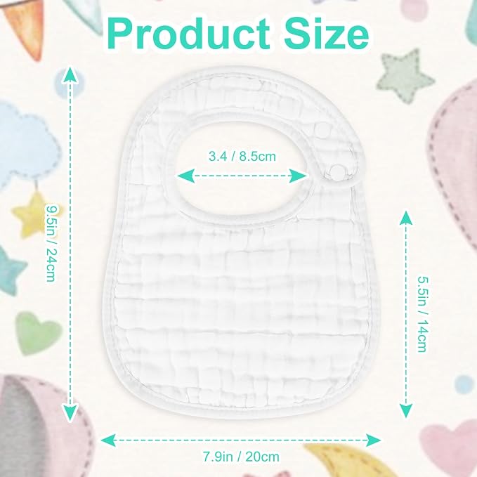 Accmor Muslin Baby Drool Bibs 6 Pack Baby Bandana Drool Bibs Soft Cotton Baby - Image 3