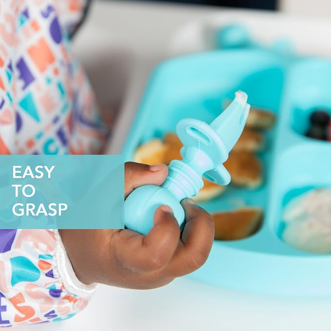 Bumkins Baby Utensils Set, Chewtensils Silicone Spoons - Image 4