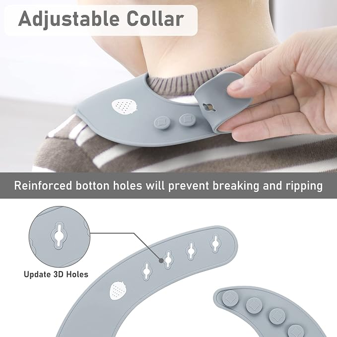 ME.FAN Silicone Baby Bibs for Babies & Toddlers | Adjustable Silicone Bibs Set - Image 6
