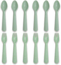 12 Pcs Kids Spoons and Forks Toddler Utensils Plastics Reusable Silverware Baby by Muulaii