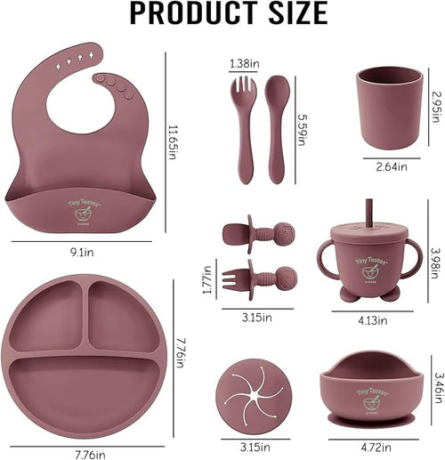 10-Piece Silicone Baby Feeding Set – BPA-Free, Spill-Proof Suction Plate - Image 2