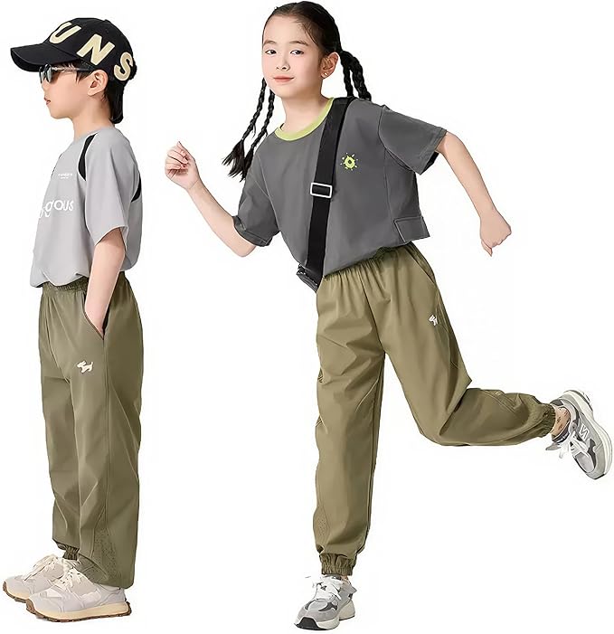 Boys Joggers Pants Youth Quick-Dry Lightweight Athletic Hiking Gym School Pants - Image 5