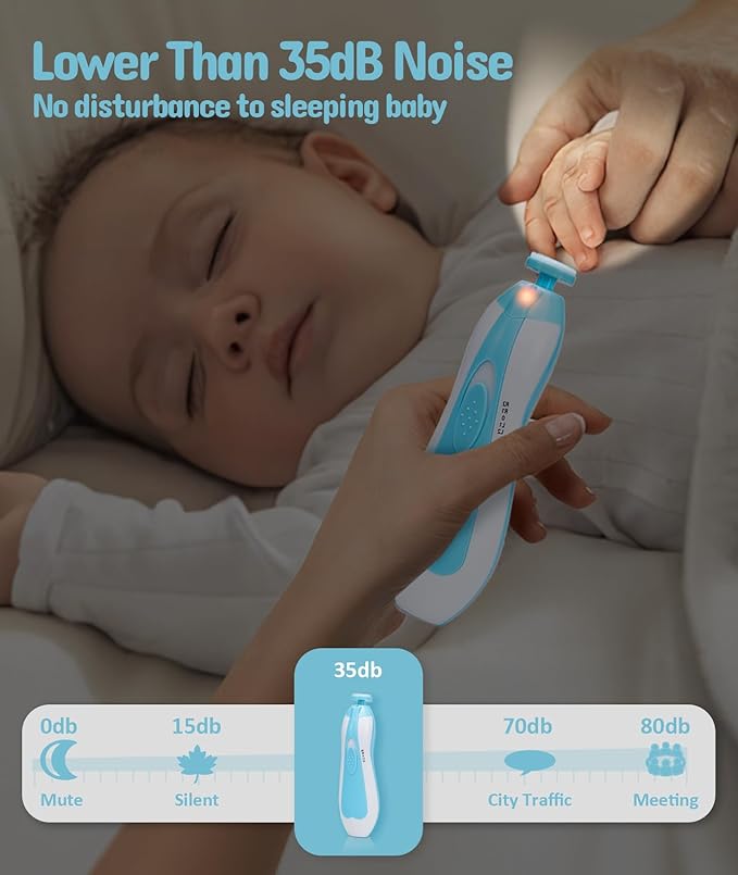 Baby Healthcare and Grooming Kit, Electric Safety Nail Trimmer Baby Nursery Kit - Image 7