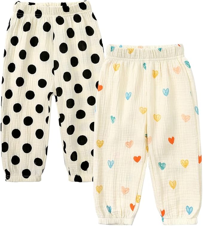 MYGBCPJS Baby Boys Girls Cotton Linen Trousers Kids Casual Ankle Pants Loose by MYGBCPJS
