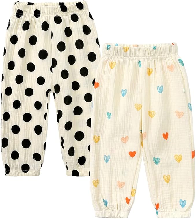 MYGBCPJS Baby Boys Girls Cotton Linen Trousers Kids Casual Ankle Pants Loose by MYGBCPJS