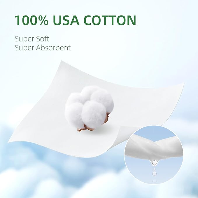 100% USA Cotton Baby Wipes, 99% Purified Water Unscented Wet Wipes - Image 2