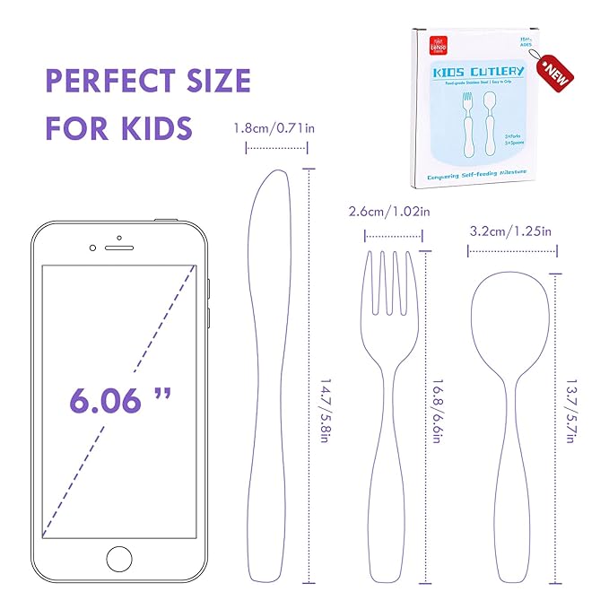 Lehoo Castle 6 Pieces Toddler Utensils, Kids Silverware - Image 8