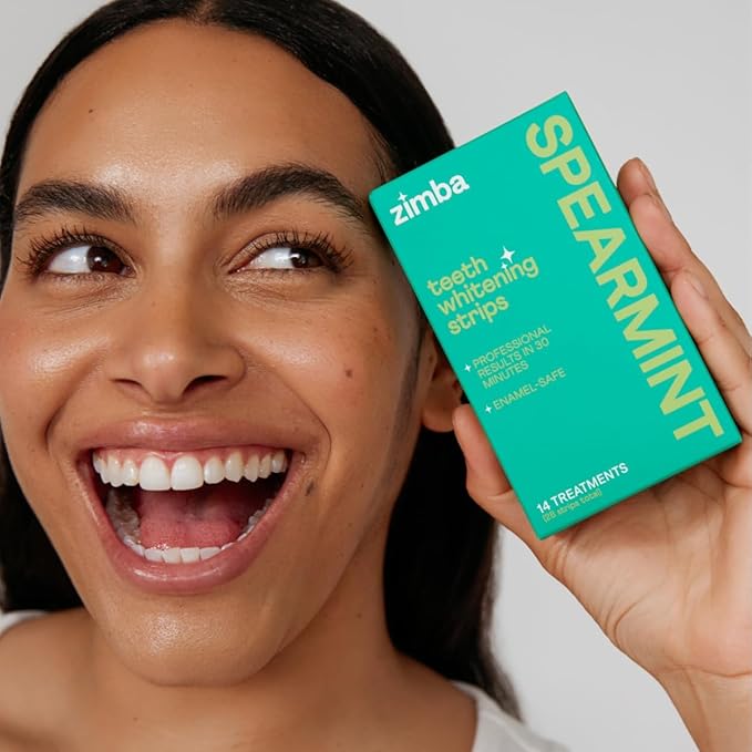 Zimba Spearmint Flavored Teeth Whitening Strips | Vegan, Enamel Safe Hydrogen - Image 5