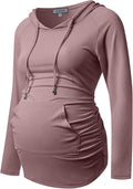 GINKANA Maternity Hoodie Long Sleeves Shirts Casual Maternity Top Pregnancy by GINKANA