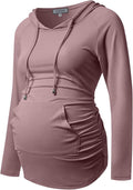 GINKANA Maternity Hoodie Long Sleeves Shirts Casual Maternity Top Pregnancy by GINKANA
