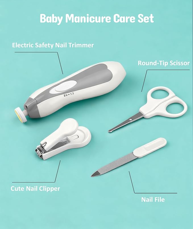 Baby Healthcare and Grooming Kit, Electric Safety Nail Trimmer Baby Nursery Kit - Image 2
