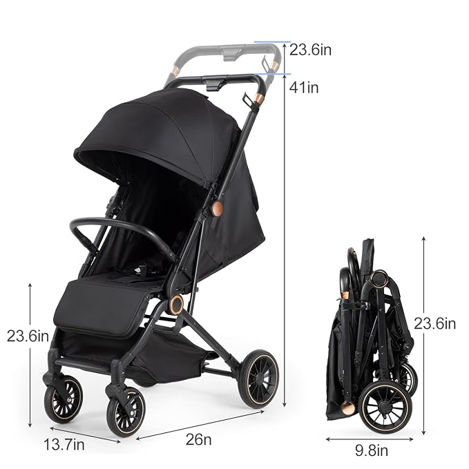 Baby Stroller, 3 in 1 Folding High Landscape Infant Strollers Convertible - Image 7