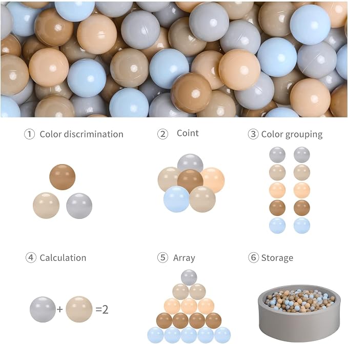 GOGOSO Ball Pits Balls for Toddlers Pack of 50 100 200 Plastics Shape Ball - Image 6