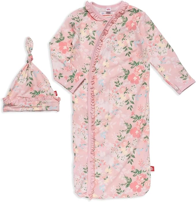 Magnetic Me Modal Newborn Sleeper Gown & Hat Set | Silky Soft Modal Fabric by magneticme