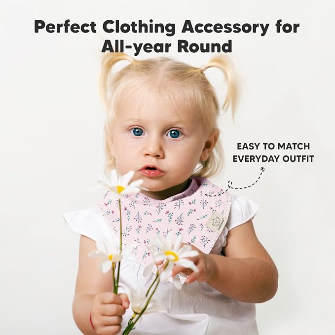 10-Pack Organic Baby Bandana Bibs - Image 8