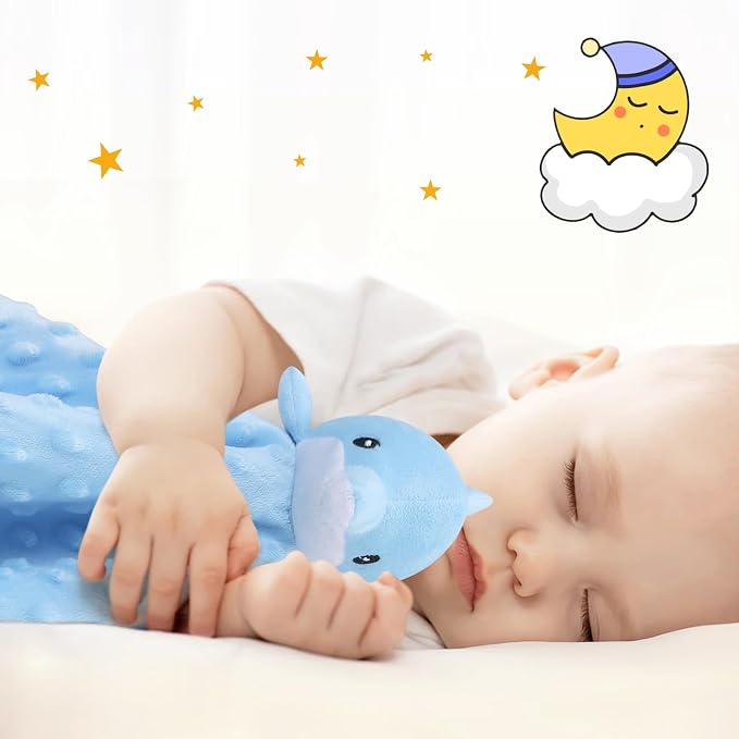 Pro Goleem Dolphin Loveys for Babies, Soft Security Blanket Baby Snuggle Toy - Image 2