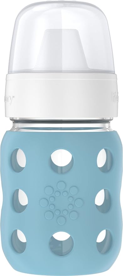 Lifefactory 8-Ounce Wide Neck Glass Baby Bottle by Lifefactory