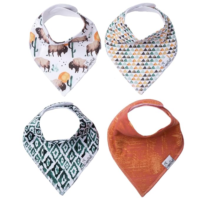 Copper Pearl 4 Pack Soft Cotton Baby Bibs by CopperPearl
