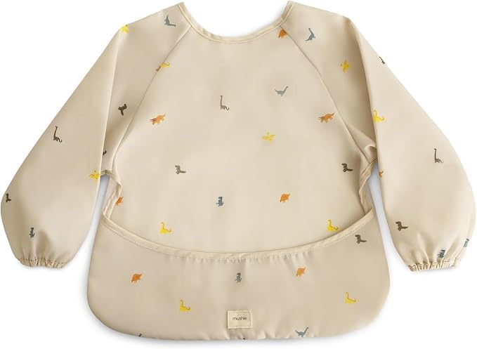 mushie Long Sleeve Baby Bib | Water Resistant Adjustable Fit - Image 4