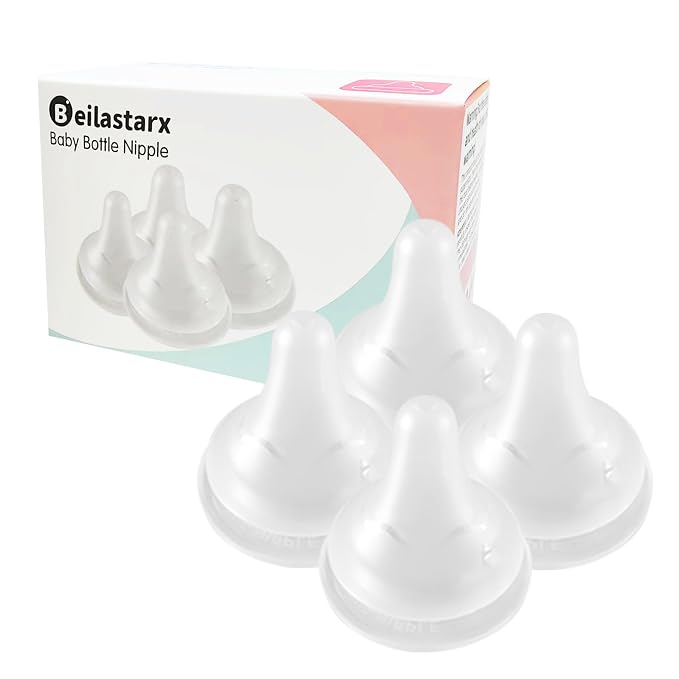 Beilastar-x Nipples for Baby Bottles – 100% Soft Baby Bottle Nipples, Natural by Beilastar-x