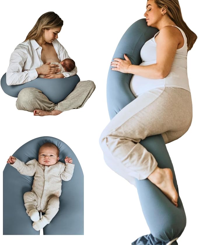 Pregnancy Pillow 5-in-1 【Cooling Cover, Adjustable to Grow by CuddoBaby