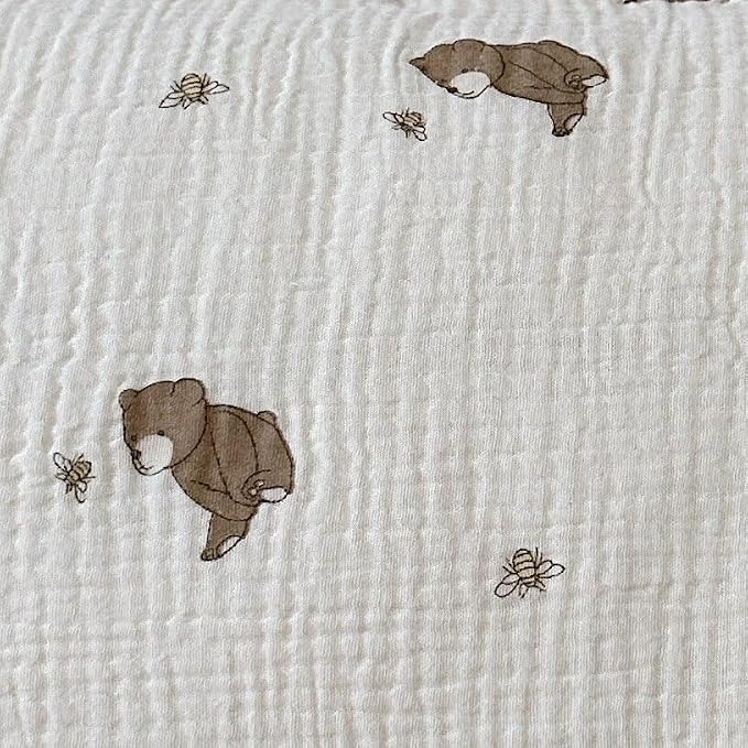 BuLuTu Cartoon Bear Muslin Pillowcase - Image 3