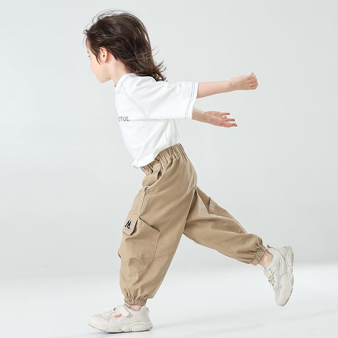 MINI PANDA Toddler Pants Boys& Girls, Relaxed Stretch Twill Toddler Casual Pants - Image 5