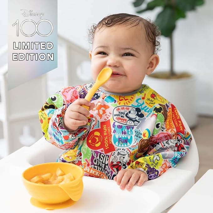 Bumkins Disney Sleeved Bib for Girl or Boy, Baby and Toddler for 6-24 Mos - Image 2