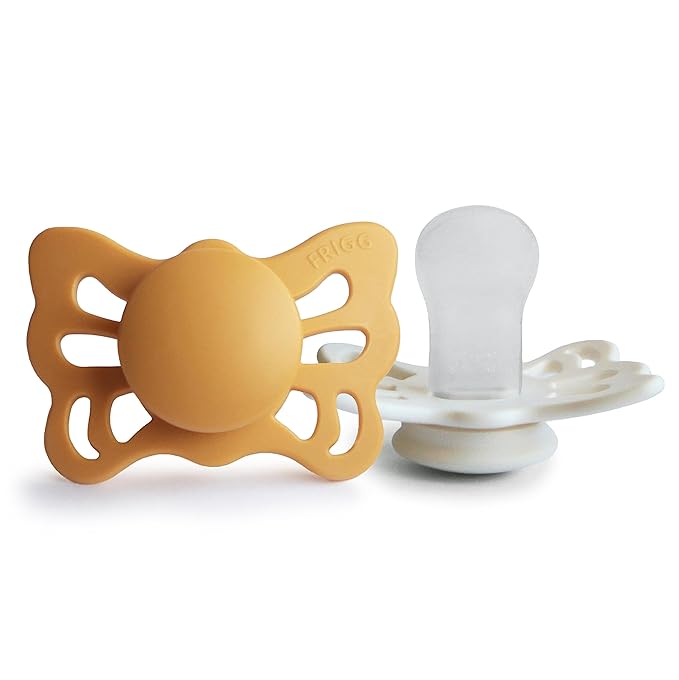 FRIGG Butterfly Anatomical SilkySoft Silicone Baby Pacifier | Made in Denmark | by mushie
