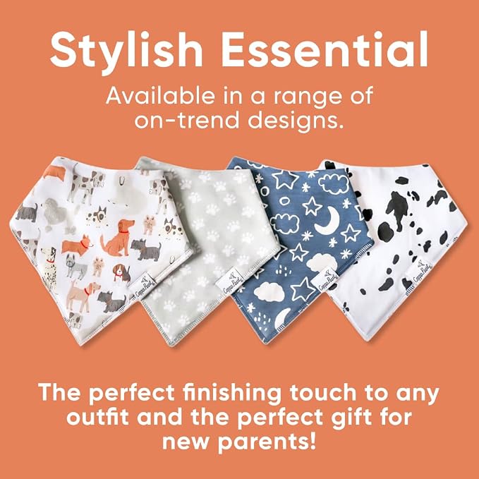 Copper Pearl 4 Pack Soft Cotton Baby Bibs - Image 6