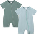 JunNeng 2 Pack Footless Long/Short Sleeve Baby Romper by JunNeng