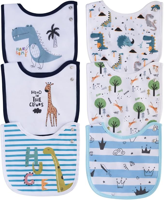 Maiwa 6 Pack Waterproof Cotton Baby Bibs - Image 6