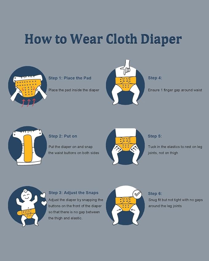 babygoal Reusable Charcoal Cloth Diapers - Image 8