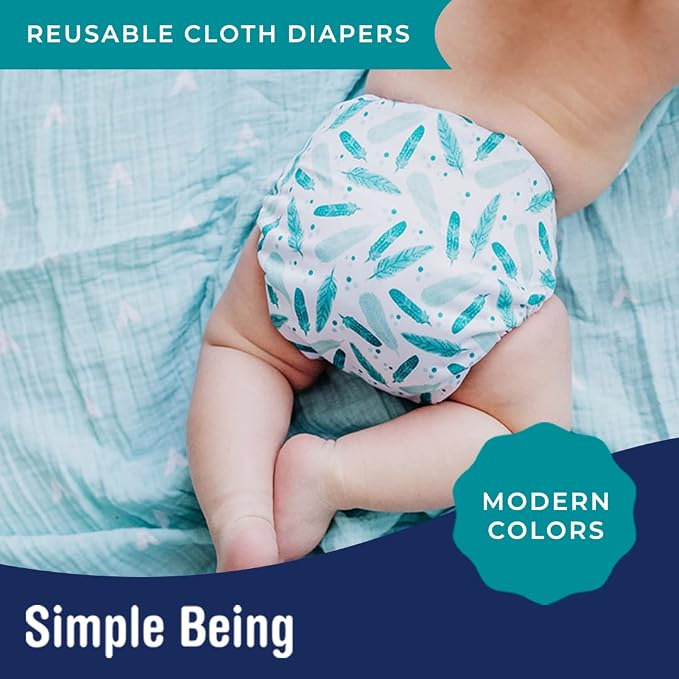 Simple Being Reusable Cloth Diapers, Double Gusset, One Size Adjustable - Image 8