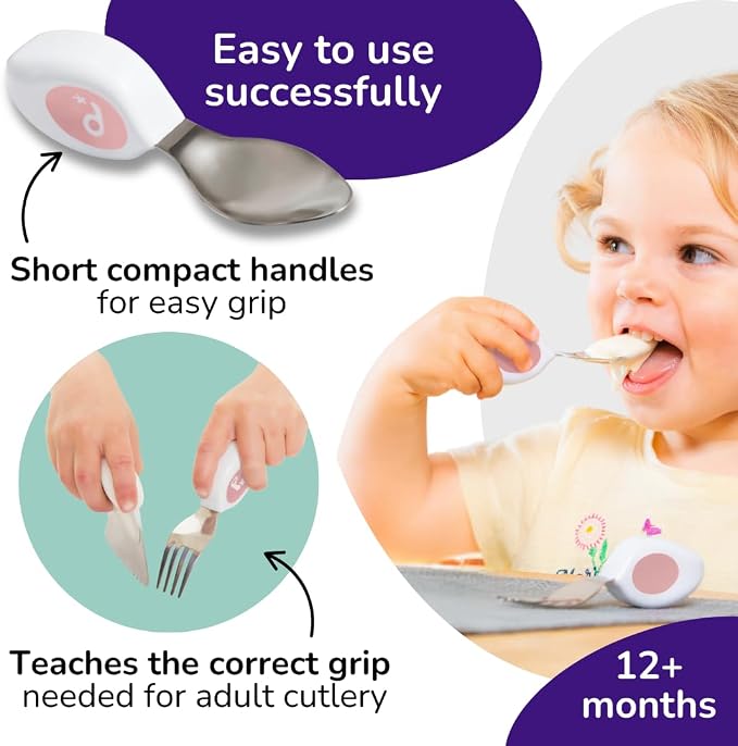 doddl Toddler Utensils, Ergonomic Fork Spoon and Knife Set - Image 3
