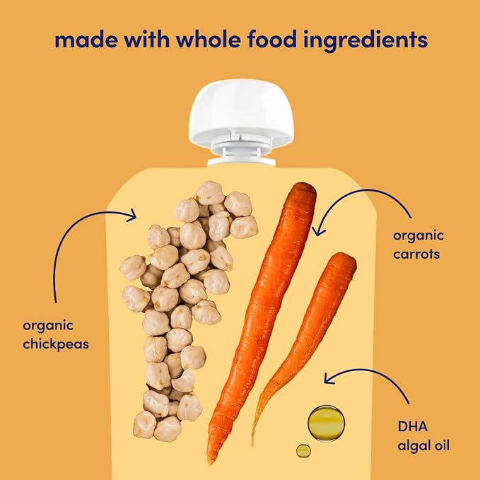 Cerebelly Organic Baby Food Pouches, Carrot Chickpea Purees, 16 Nutrients - Image 4