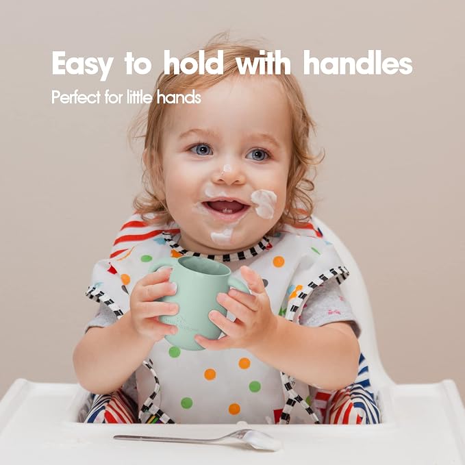 Cuddle Campus Pack of 2 Silicone Baby Training Cup, Shatterproof Toddler Sippy - Image 5