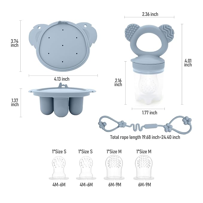 2 Pack Silicone Baby Food Feeders + Mini Freezer Tray - Image 8