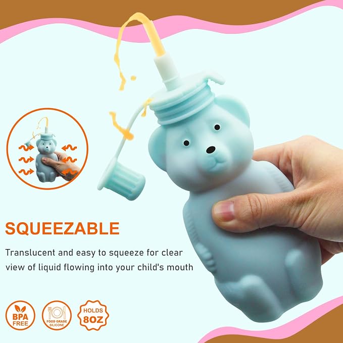 Honey Bear Silicone Straw Cup, Babies Water Drinking Cup, 8-Ounce Therapy Sippy - Image 4