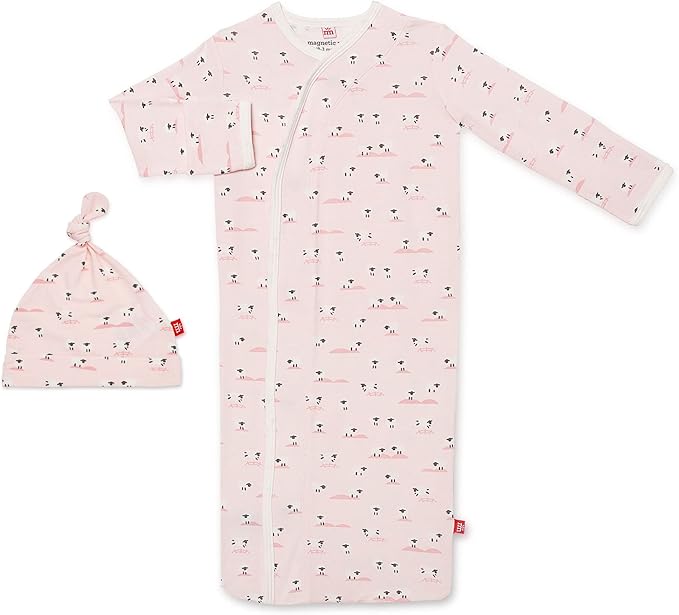 Magnetic Me Modal Newborn Sleeper Gown & Hat Set | Silky Soft Modal Fabric by magneticme
