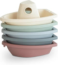 mushie Stackable Bath Boats Toy | Floating Bathtub Toys by mushie