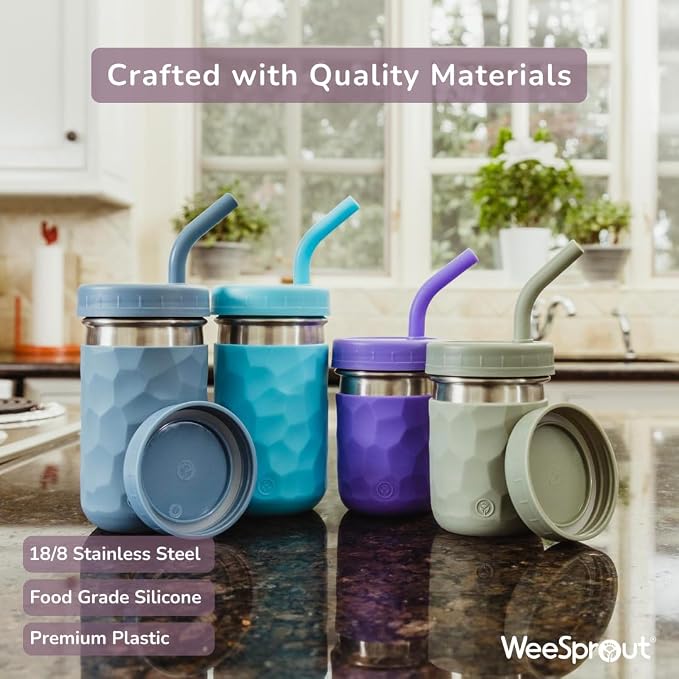 WeeSprout 2-in-1 Drinking Cups for Kids, Durable Stainless Steel Tumbler for - Image 6