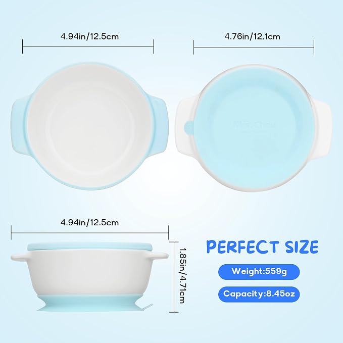 Ceramic Suction Bowl for Babies and Toddlers, Non-Slip Silicone Suction Cup - Image 9