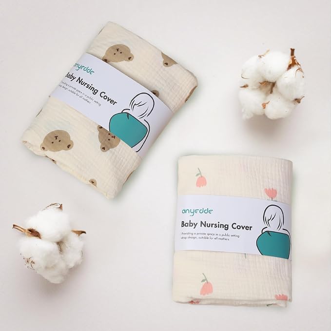 2-Pack Muslin Nursing Cover for Baby Breastfeeding - Image 7