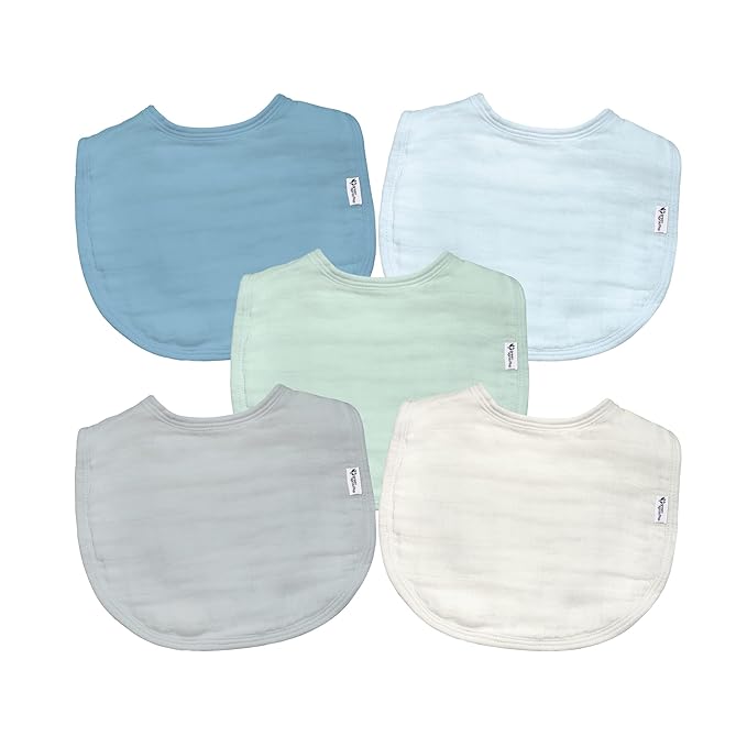 green sprouts Absorbent Organic Cotton Muslin Bibs, 0-12mo Hypoallergenic by GreenSprouts
